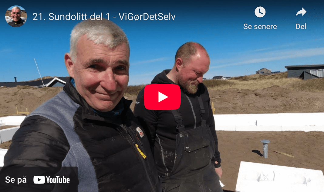 Skærmbillede fra Thomas Uhrskovs YouTube-video af hans fundering på blød jord i Klitmøller