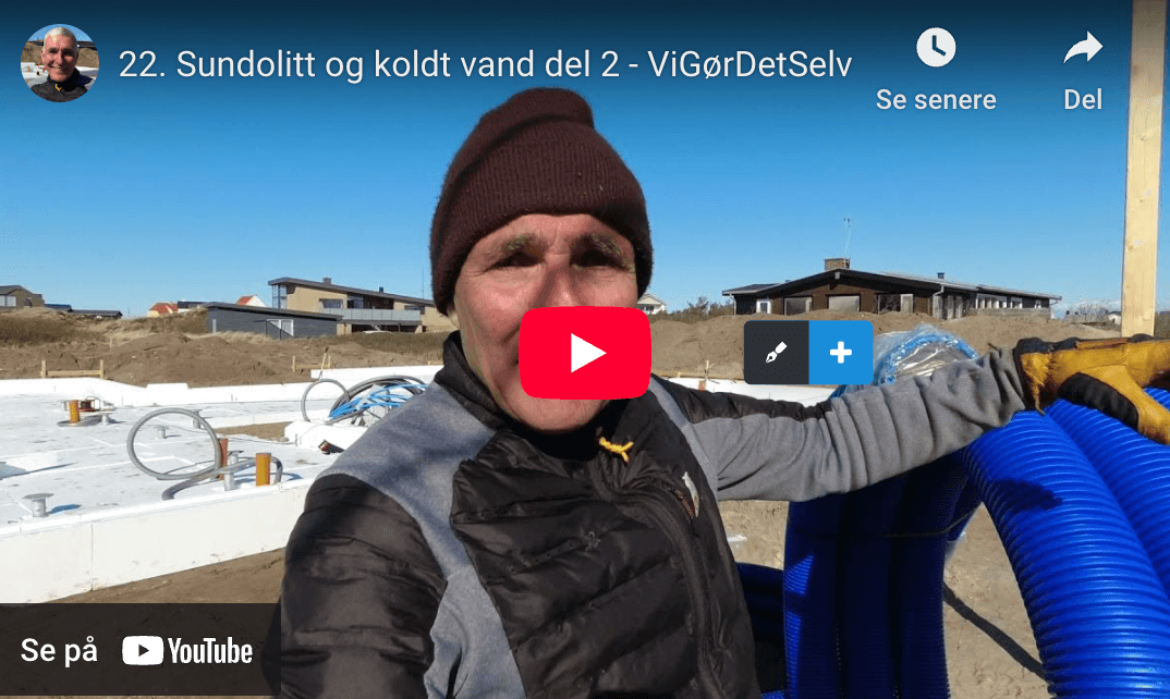 Skærmbillede fra Thomas Uhrskovs YouTube-video af hans fundering på blød jord i Klitmøller