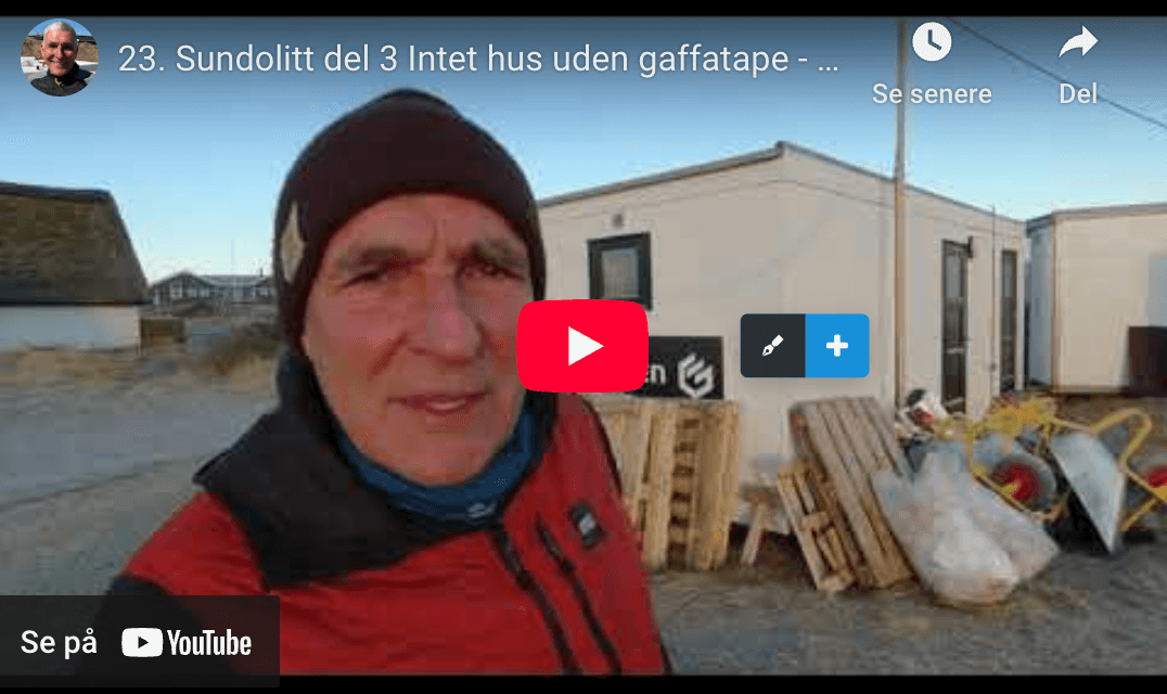 Skærmbillede fra Thomas Uhrskovs YouTube-video af hans fundering på blød jord i Klitmøller