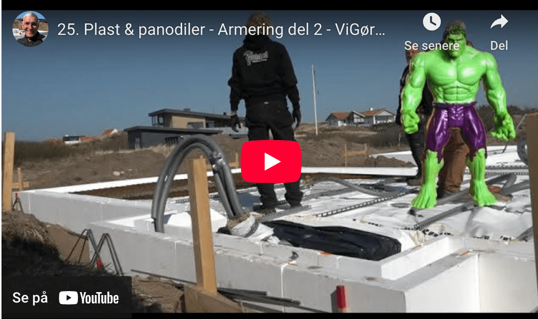 Skærmbillede fra Thomas Uhrskovs YouTube-video af hans fundering på blød jord i Klitmøller