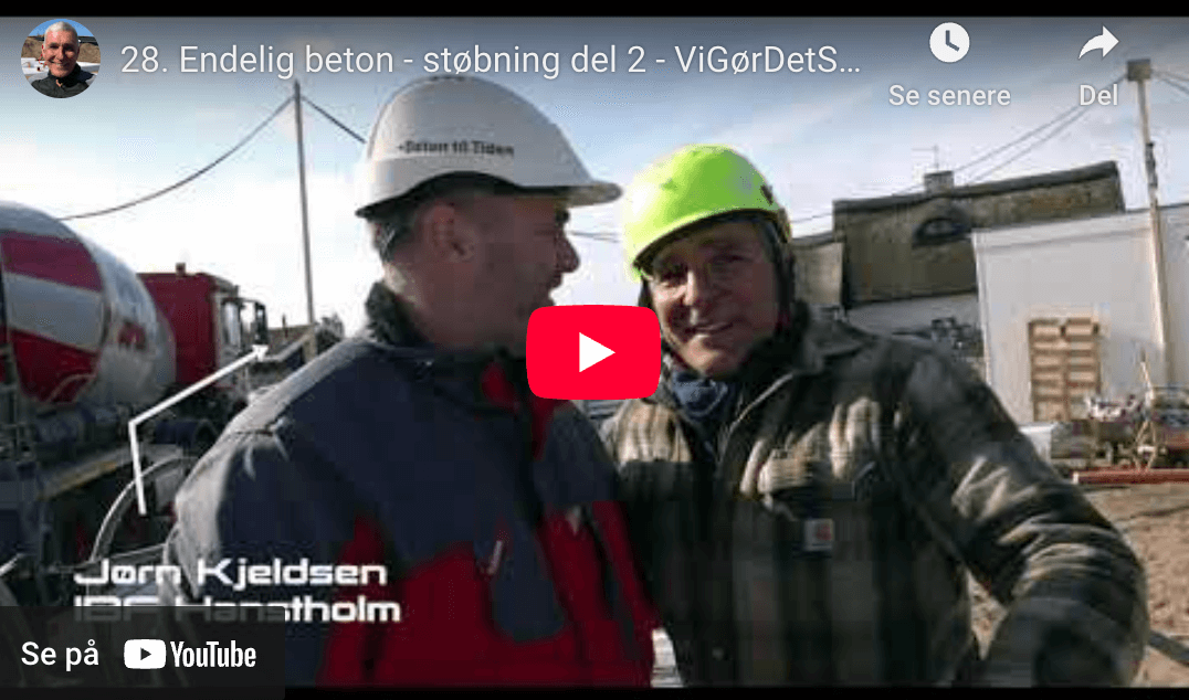 Skærmbillede fra Thomas Uhrskovs YouTube-video af hans fundering på blød jord i Klitmøller